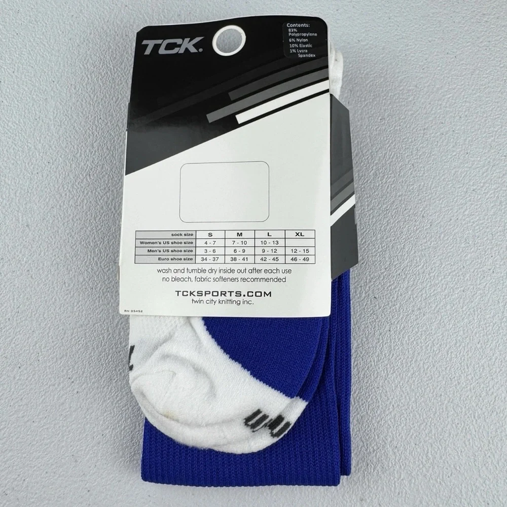 TCK‎ Performance Blue and White Adult Size Medium 1 Pair New